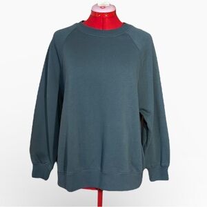 2/$25 Old Navy Green Teal Oversized Crewneck Sweater Size XS Petite